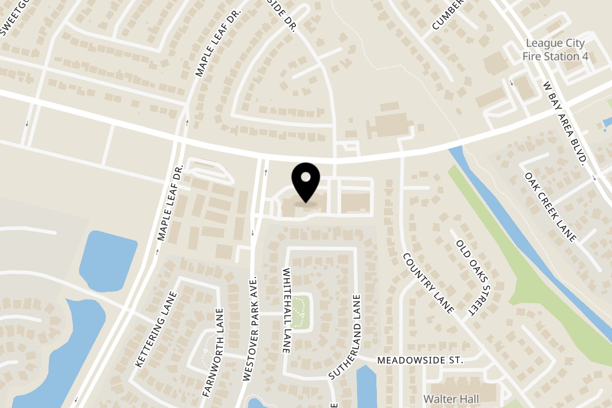 Map showing the location of Mr. Sombrero W Main St on 6011 W Main St in League City