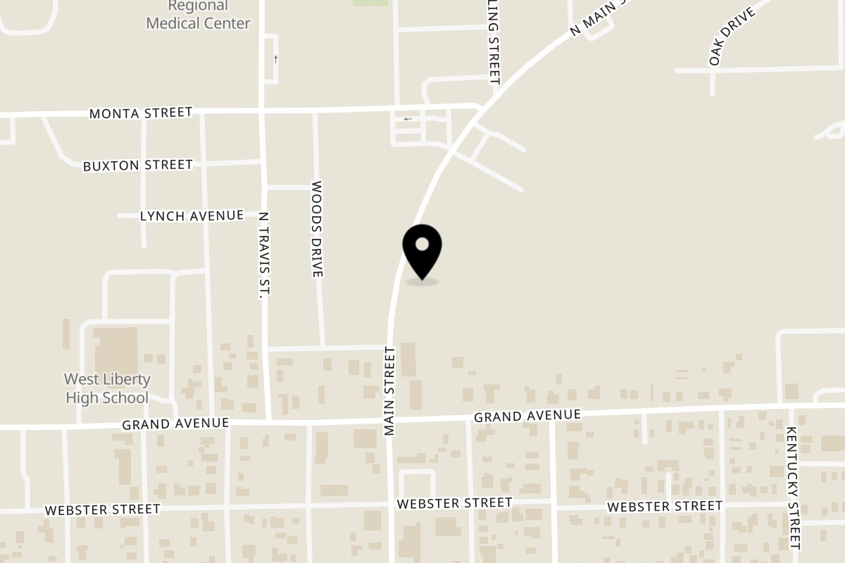 Map showing the location of Mr. Sombrero Liberty on 906 Main St in Liberty